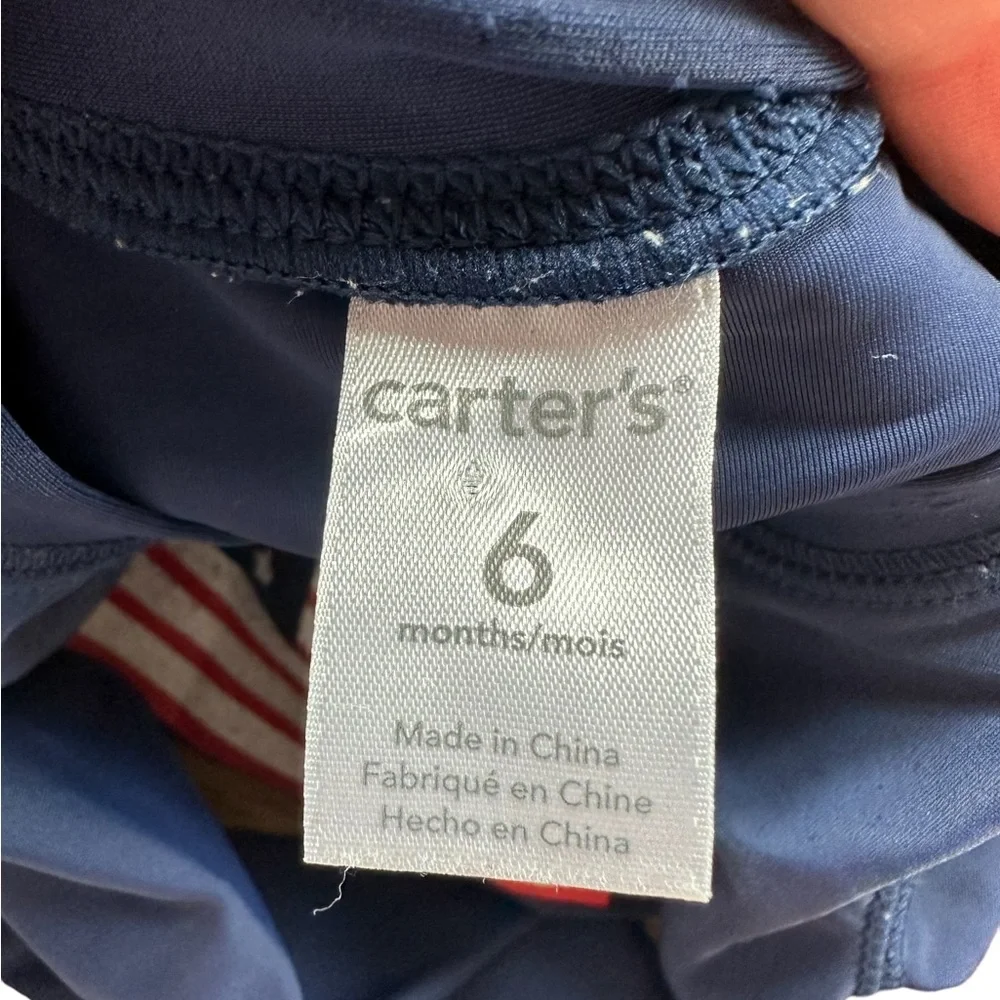 CARTER’S: Boy’s “Hunk” American Flag Rash-guard -Size 6 months